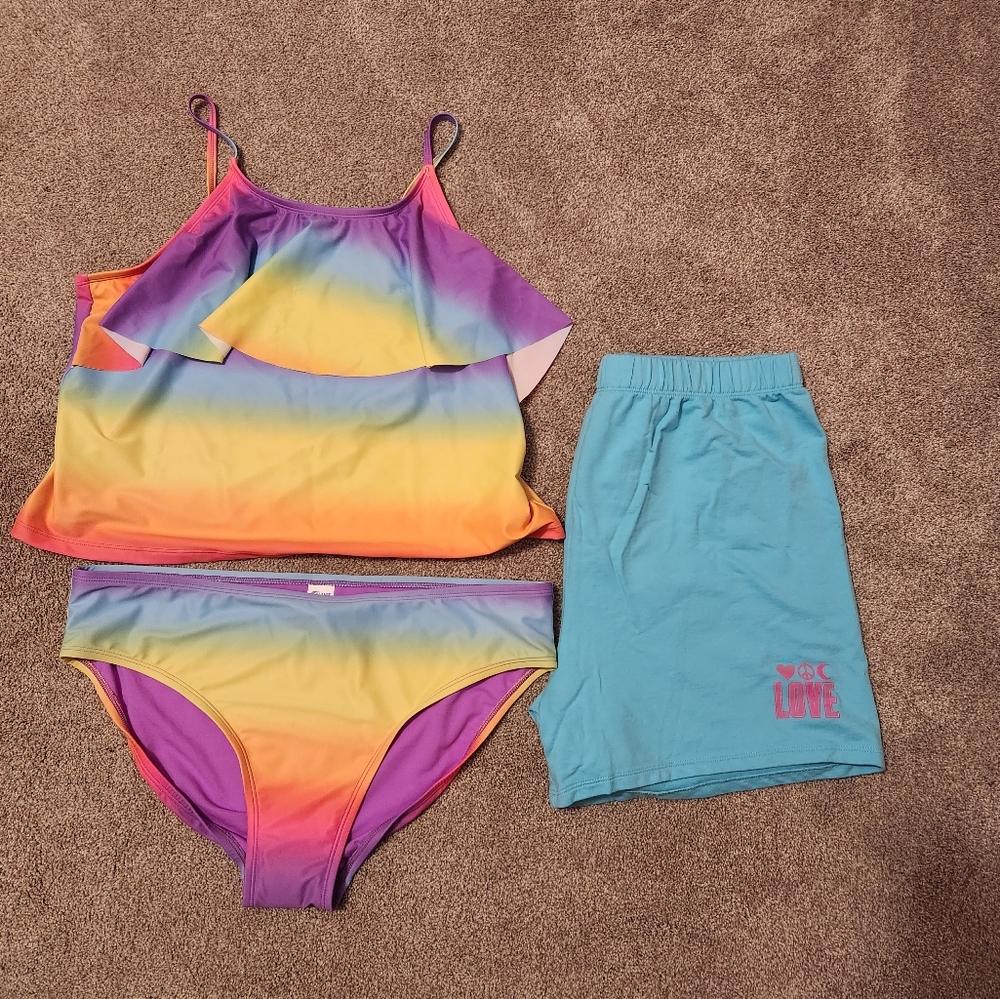 Sugar & Jade Girls Plus Tankini and Shorts